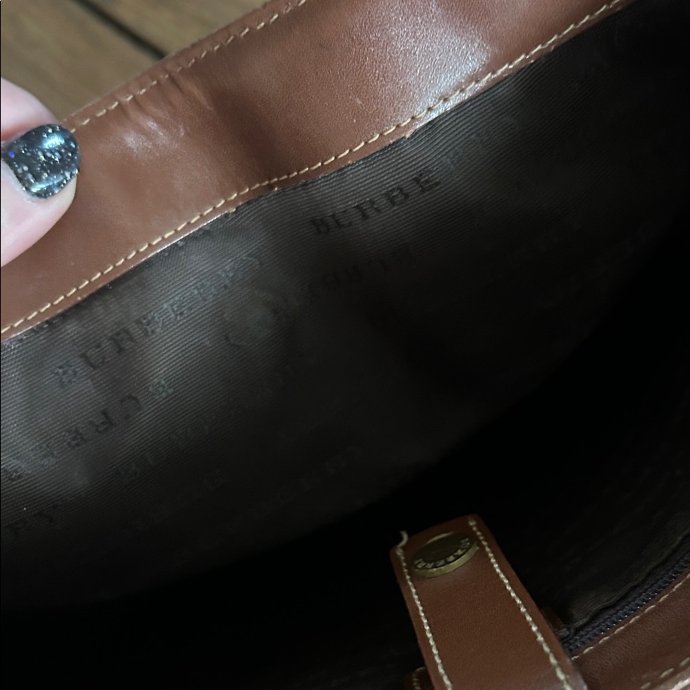 Vintage Burberry Tan and Brown Checkered Tote Bag - Picture 14 of 16